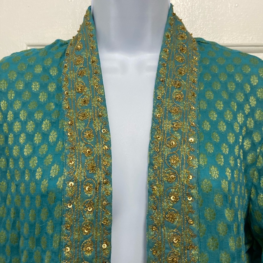 New Soft Surroundings Blockprint Kimono Duster Jacket S